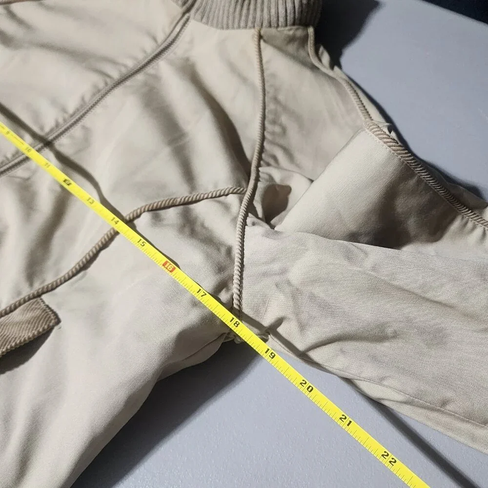 Vtg 90s Current Seen Reversible Corduroy Bomber Jacket Tan Beige Lined - Picture 8 of 13
